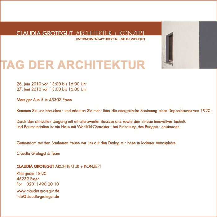 Einladung Tag der Architektur 2010