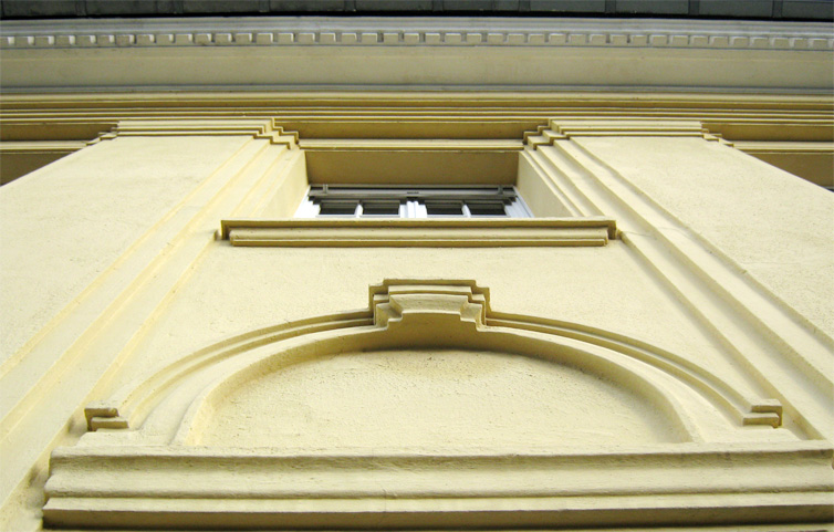 Denkmalgeschützte Fassade von 1912